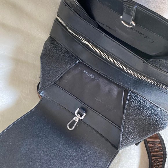 NWOT Calvin Klein Millie Black Backpack Purse with Black and Brown Straps main image 6